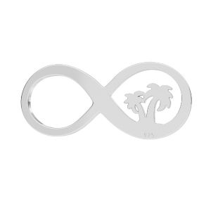 Infinity sign pendant, palm tree, sterling silver, LKM-2609 - 0,50 8,6x20 mm