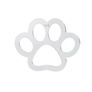Dog paw pendant, silver 925, LKM-2968-05 12,7x15,8 mm