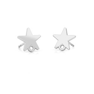 Star earrings, sterling silver 925, KLS LKM-2611 - 0,50 8,8x9 mm