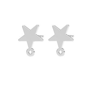 Star earrings, sterling silver 925, KLS LKM-2612 - 0,50 9x10,3 mm