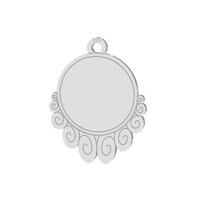 Round pendant, sterling silver 925, LLKM-2871 - 0,80 15x15 mm