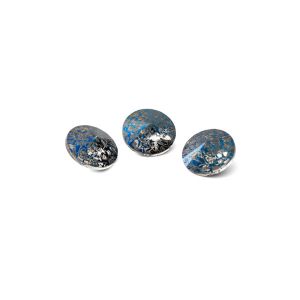 Round crystals 6mm, RIVOLI 6 MM GAVBARI METALIC BLUE PATINA