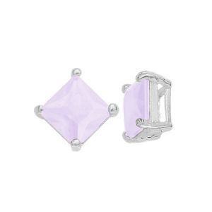 Pendant with light amethyst square cubic zirconia 6x6 mm, sterling silver 925, CK Light Amethyst 6x6 mm