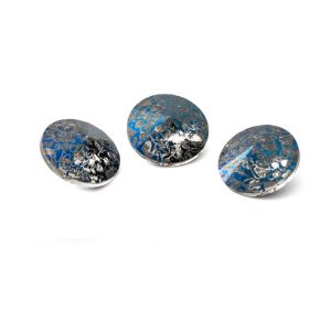 Round crystal 10mm, RIVOLI 10 MM GAVBARI METALIC BLUE PATINA