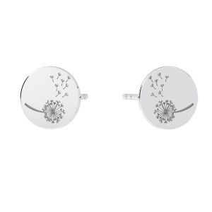 Dandelion earrings, sterling silver 925, KLS LKM-2989 - 0,50 8x8 mm (L+P)