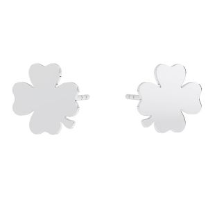Clover flower earring, sterling silver 925, KLS LKM-3003 - 0,50 10x10 mm