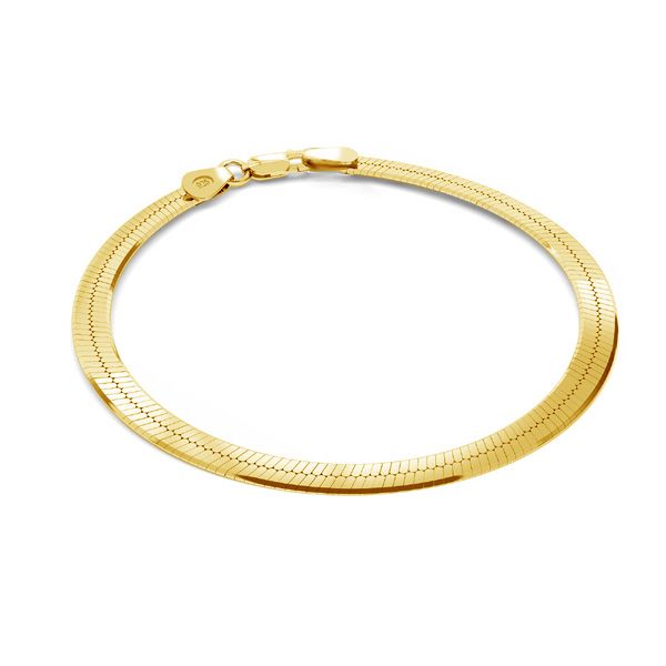 Gold Flat Snake Chain Bracelet – Dandelion Jewelry