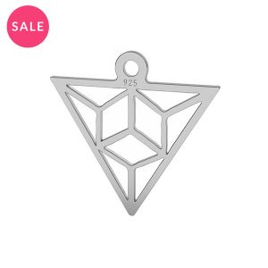 Origami triangle pendant, sterling silver, LK-1508 - 0,50 15,3x16,5 mm