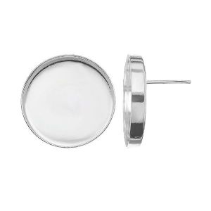 Round earrings, resin base, sterling silver 925, KLSG FMG-R 20 mm EARRING