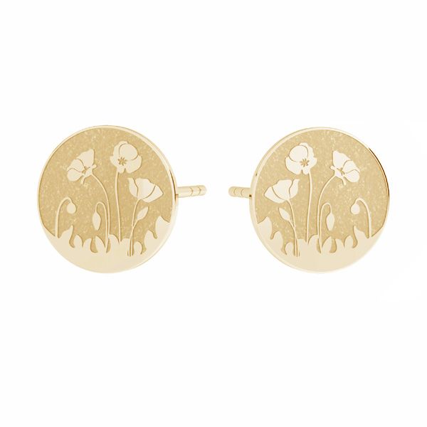 Round earrings - talisman, sterling silver 925, KLS LKM-3015 - 0,50 10x10 mm