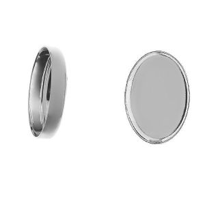 Oval earring, resin base, sterling silver 925, KLSG FMG 10x14 mm
