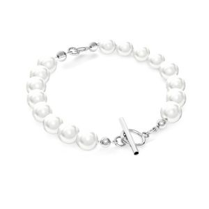Pearls 8mm bracelet base*sterling silver 925*BRACELET 22 8x18 cm