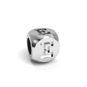 Pendant - cube with letter E*sterling silver 925*CUBE E 4,8x4,8 mm
