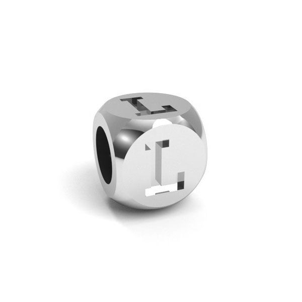 Pendant - cube with letter L*sterling silver 925*CUBE L 4,8x4,8 mm