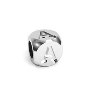 Pendant - cube with letter Ą*sterling silver 925*CUBE Ą 4,8x4,8 mm