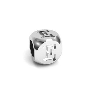 Pendant - cube with letter Ę*sterling silver 925*CUBE Ę 4,8x4,8 mm