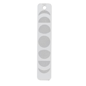 Moon - rectangular pendant connector tag, sterling silver 925, LKM_3031 - 0,50 5x25 mm