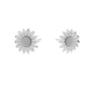 Round earrings - flower sunflower, sterling silver 925, KLS ODL-00907 10x10 mm