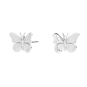 Butterfly earrings, sterling silver 925, KLS ODL-00910 8,4x11,3 mm