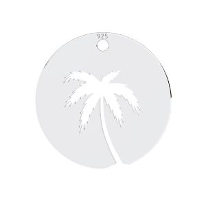 Palm tree pendant, sterling silver 925, LKM-3053 - 0,50 15x15 mm