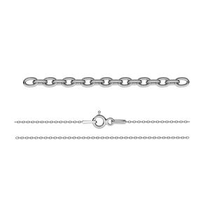 Rhodium plated anchor chain for celebrity necklace*sterling silver 925*A 030 45 cm