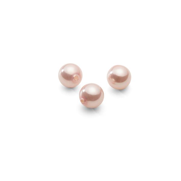 Round natural pink pearls 6 mm with 2 holes, GAVBARI PEARLS 2H