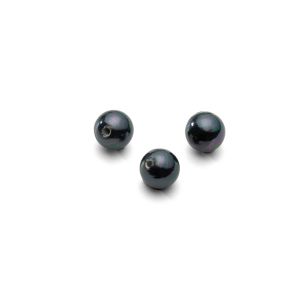 Round natural black pearls 6 mm with 2 holes, GAVBARI PEARLS 2H