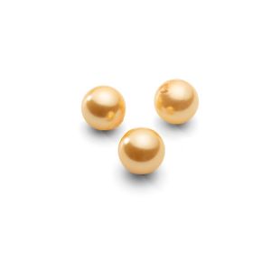 Round natural golden pearls 8 mm with 2 holes, GAVBARI PEARLS 2H