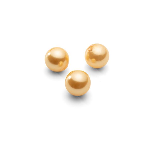 Round natural golden pearls 8 mm with 1 holes, GAVBARI PEARLS 1H