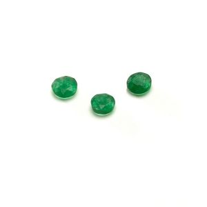 Round stone, flat back, 3 mm dark green Jade, GAVBARI