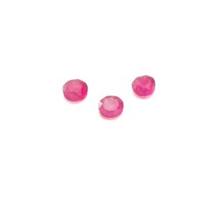 Round stone, flat back, 3 mm jadeite neon pink, GAVBARI