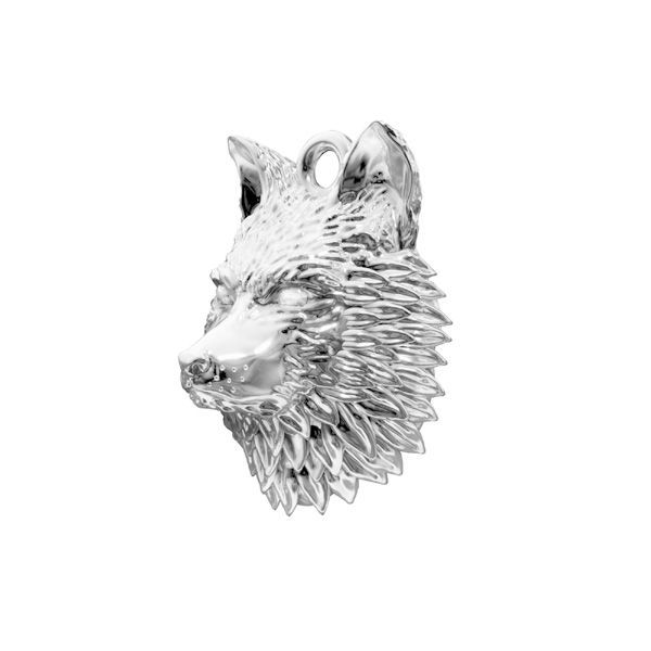 Wolf pendant, sterling silver, ODL-00942 13,5x18,8 mm