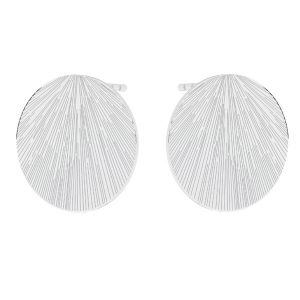 Round earrings, sterling silver 925, KLS LKM-3086 - 0,50 14x14 mm