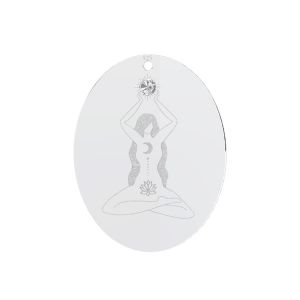 Pendant - meditation with Gavbari crystal*sterling silver 925*LKM-3059 - 0,50 20x25 mm ver.2