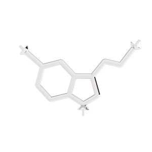Serotonin chemical formula pendant - pearls base, sterling silver 925, ODL-00742 13,5x29 mm