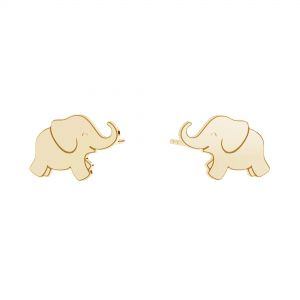 Elephant earrings*gold 585 14K*KLS LKZ14K-50138 10x15 mm - 0,30 mm