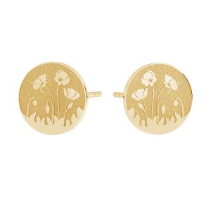 Round earrings - flower poppies*gold 585 14K*KLS LKZ14K-50132 10x10 mm - 0,30 mm