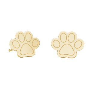 Earrings - dog paw*gold 585 14K*KLS LKZ14K-50117 7x8,7 mm - 0,30 mm