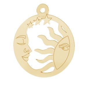 Moon and sun pendant*gold 585*LKZ14K-50139- 0,30 14x16 mm