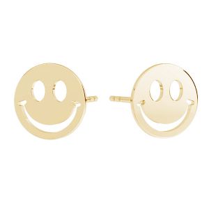 Round earrings - smile emoticon*gold 585 14K*KLS LKZ14K-50129 10x10 mm - 0,30 mm