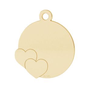 Round pendant, hearts*gold 585*LKZ14K-50120 - 0,30 15x16,7 mm