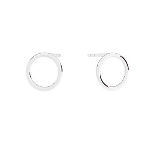 Circle post earrings, sterling siver 925, KLS-30 1x6,5 mm