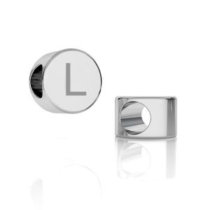 Round beads pendant with letter L*sterling silver 925*ODL-00262 5x7,8 mm - L