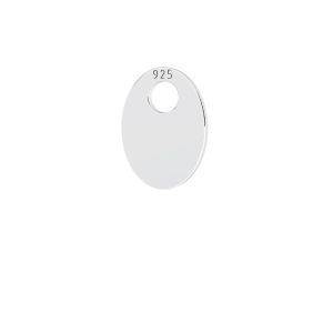 Hallmark tag - zig pendant, sterling silver 925, sterling silver 925, LKM-3112 - 0,50 5x10 mm