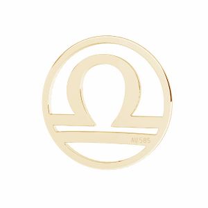 Libra zodiac pendant*gold 585 14K*LKZ14K-50189 - 0,30 12x12 mm