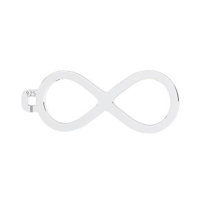 Infinity sign - rectangular pendant connector tag*sterling silver 925*LKM-2630 - 0,50 7x37 mm