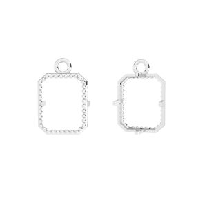Pendant - setting for rectangle stones*sterling silver 925*ODL-00892 14x17 mm