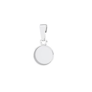 Round cabochon pendant, resin base, sterling silver 925, KR FMG-R 2,2x10 mm