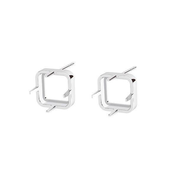 Earrings - setting for square stone GAVBARI OCEANCUT*sterling silver 925*KLS ODL-01010 9,2x9,2 mm