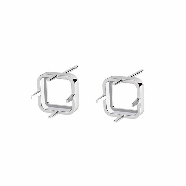Earrings - setting for square stone GAVBARI OCEANCUT*sterling silver 925*KLS ODL-01010 9,2x9,2 mm